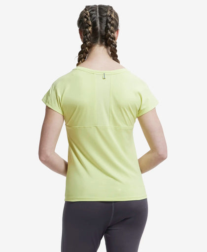 Microfiber Fabric Breathable Mesh Relaxed Fit Graphic Printed Round Neck Half Sleeve T-Shirt - Daiquiri Green-3