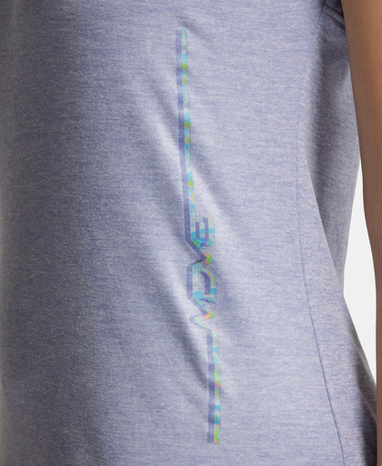 Microfiber Fabric Breathable Mesh Relaxed Fit Graphic Printed Round Neck Half Sleeve T-Shirt - Eventide-8