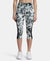 Microfiber Elastane Slim Fit Capri with Back Waistband Pocket - Black Printed-1