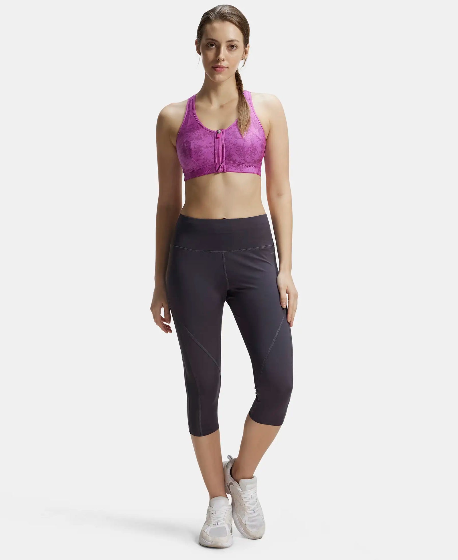 Microfiber Elastane Slim Fit Capri with Back Waistband Pocket - Forged Iron-4