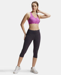 Microfiber Elastane Slim Fit Capri with Back Waistband Pocket - Forged Iron-6