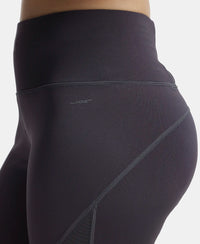 Microfiber Elastane Slim Fit Capri with Back Waistband Pocket - Forged Iron-7
