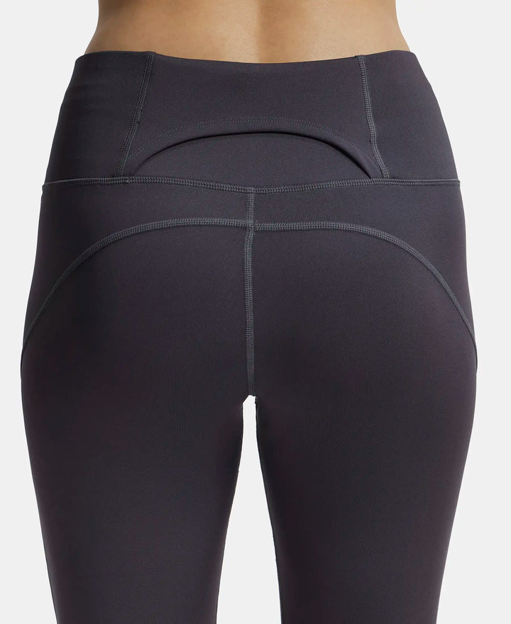 Microfiber Elastane Slim Fit Capri with Back Waistband Pocket - Forged Iron-8