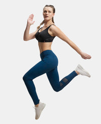 Microfiber Elastane Performance Leggings with Breathable Mesh - Poseidon-6