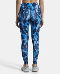 Microfiber Elastane Performance 7/8th Leggings with Broadwaistband & Back Pocket - Sky Captain Printed-3