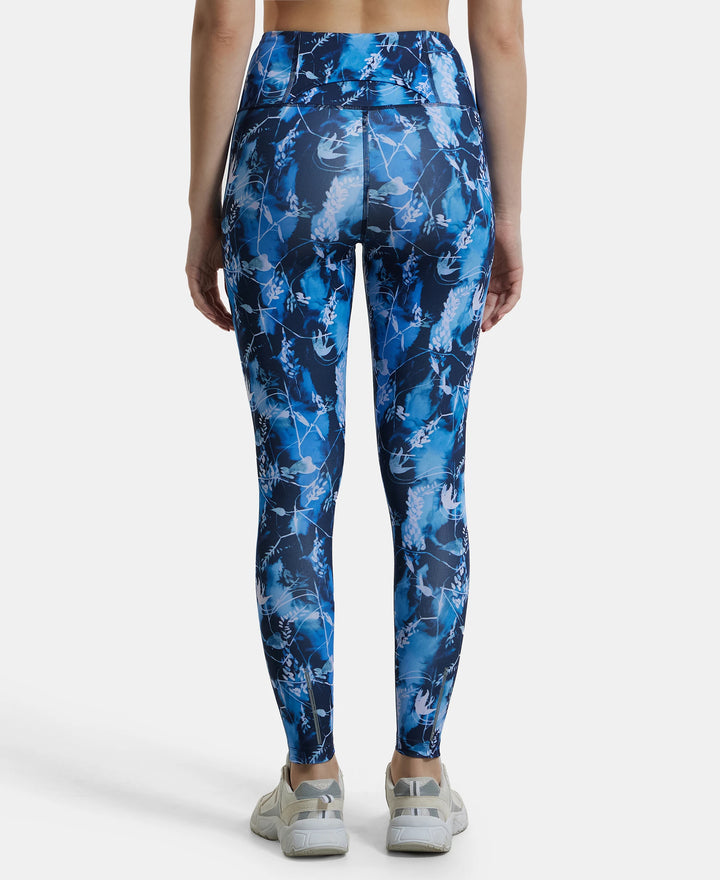 Microfiber Elastane Performance 7/8th Leggings with Broadwaistband & Back Pocket - Sky Captain Printed-3