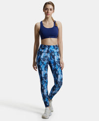 Microfiber Elastane Performance 7/8th Leggings with Broadwaistband & Back Pocket - Sky Captain Printed-4