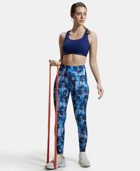 Microfiber Elastane Performance 7/8th Leggings with Broadwaistband & Back Pocket - Sky Captain Printed-6