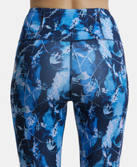 Microfiber Elastane Performance 7/8th Leggings with Broadwaistband & Back Pocket - Sky Captain Printed-7