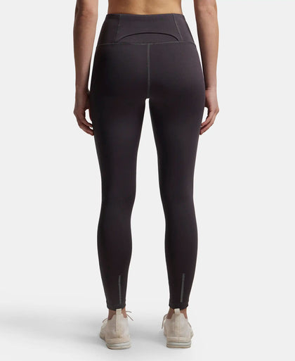 Microfiber Elastane Performance 7/8th Leggings with Broadwaistband & Back Pocket - Forged Iron-3