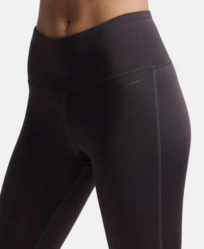 Microfiber Elastane Performance 7/8th Leggings with Broadwaistband & Back Pocket - Forged Iron-7