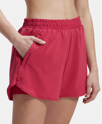 Microfiber Elastane Double Layered Woven Fabric Regular Fit Shorts with Zipper Pockets - Granita-2