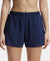 Microfiber Elastane Double Layered Woven Fabric Regular Fit Shorts with Zipper Pockets - Peacoat-1
