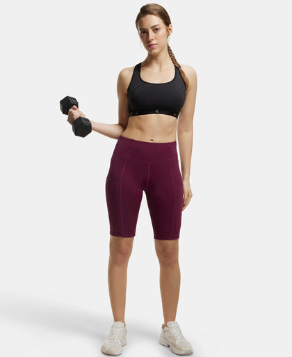 Microfiber Elastane Slim Fit Shorts with Side Pockets - Grape Wine-6