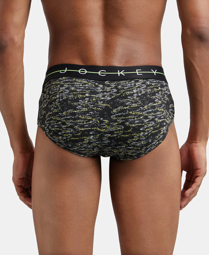 Super Combed Cotton Elastane Printed Brief with Ultrasoft Waistband - White-3
