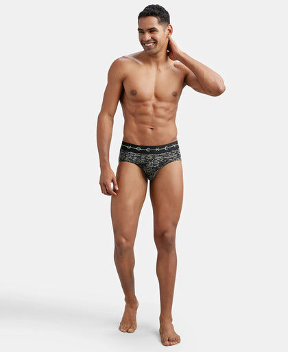 Super Combed Cotton Elastane Printed Brief with Ultrasoft Waistband - White-6