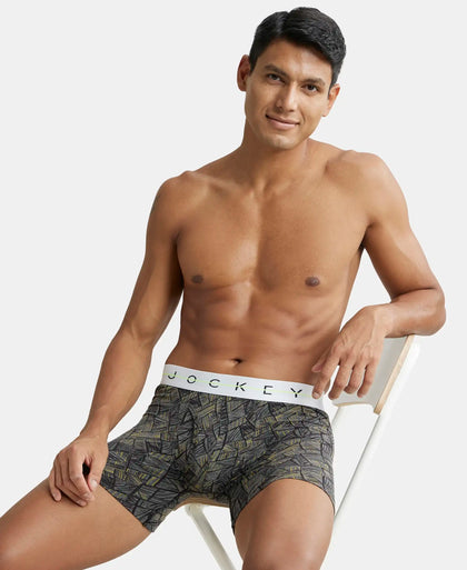 Super Combed Cotton Elastane Printed Boxer Brief with Ultrasoft Waistband - Black-5
