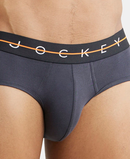 Super Combed Cotton Elastane Solid Brief with Ultrasoft Waistband - Assorted (Pack of 2)-13