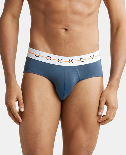 Super Combed Cotton Elastane Solid Brief with Ultrasoft Waistband - Assorted (Pack of 2)-14