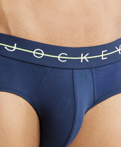 Super Combed Cotton Elastane Solid Brief with Ultrasoft Waistband - Assorted (Pack of 2)-20