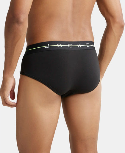 Super Combed Cotton Elastane Solid Brief with Ultrasoft Waistband - Assorted (Pack of 2)-3