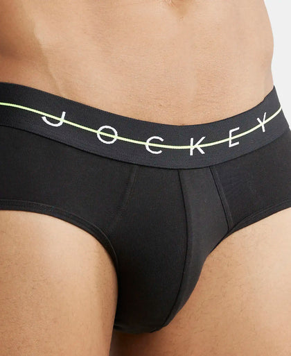Super Combed Cotton Elastane Solid Brief with Ultrasoft Waistband - Assorted (Pack of 2)-6