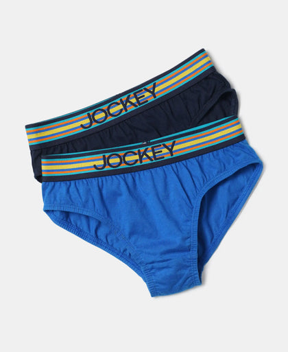 Super Combed Cotton Solid Brief with Ultrasoft Waistband - Assorted Colors-1