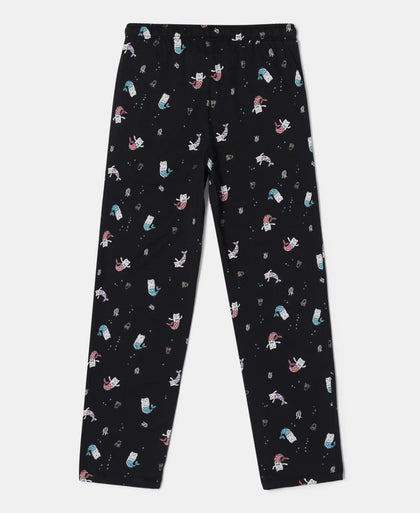 Super Combed Cotton Printed Pyjama - Black Printed-2