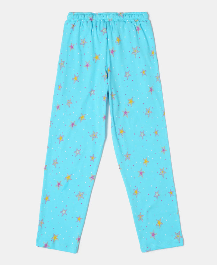 Super Combed Cotton Printed Pyjama - Blue Curacao Printed-2