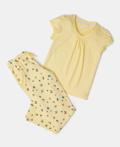 Super Combed Cotton Printed Pyjama - Pale Banana Printed-4