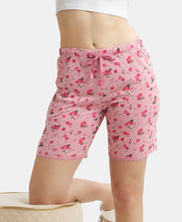 Micro Modal Cotton Relaxed Fit Printed Shorts with Side Pockets - Wild Rose-5