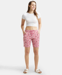 Micro Modal Cotton Relaxed Fit Printed Shorts with Side Pockets - Wild Rose-6
