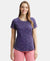 Super Combed Cotton Relaxed Fit Printed Round Neck Half Sleeve T-Shirt with Contrast Piping Design - Classic Navy-1