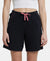 Super Combed Cotton Relaxed Fit Sleep Shorts with Convenient Side Pockets - Black-1