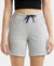 Super Combed Cotton Relaxed Fit Sleep Shorts with Convenient Side Pockets - Light Grey Melange-1