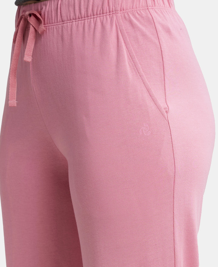 Micro Modal Cotton Relaxed Fit Printed Pyjama with Front Off-Seam Pockets - Wild Rose-6