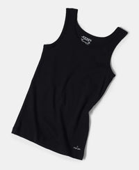 Super Combed Cotton Rib Solid Tank Top - Black-4