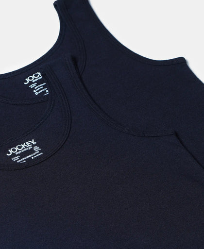 Super Combed Cotton Rib Solid Tank Top - Black-5