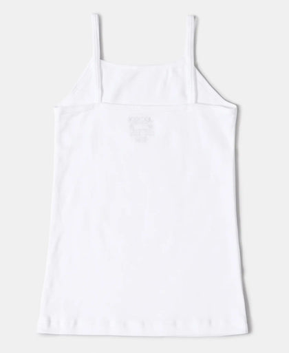 Super Combed Cotton Rib Fabric Camisole with Regular Straps - White-3