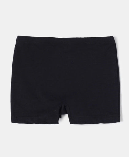 Super Combed Cotton Elastane Stretch Shorties with Ultrasoft Waistband - Black-3