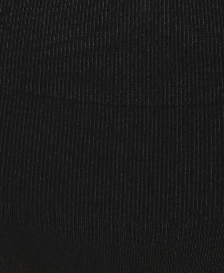 Mid Waist Cotton Rich Elastane Stretch Seamfree Bikini Shapewear - Black-6