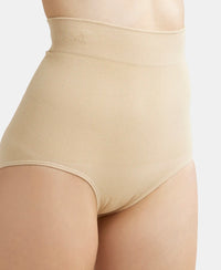 High Waist Cotton Rich Elastane Stretch Seamfree Bikini Shapewear - Skin-7