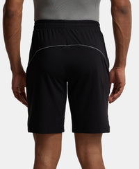 Soft Touch Microfiber Elastane Stretch Shorts with StayFresh Treatment - Black-3