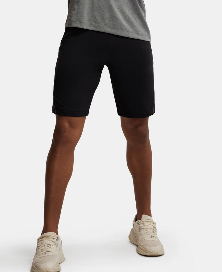 Soft Touch Microfiber Elastane Stretch Shorts with StayFresh Treatment - Black-5