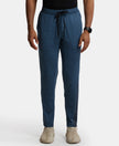 Soft Touch Microfiber Elastane Stretch Trackpant with Side Pockets and StayFresh Treatment - Blue Marl-1