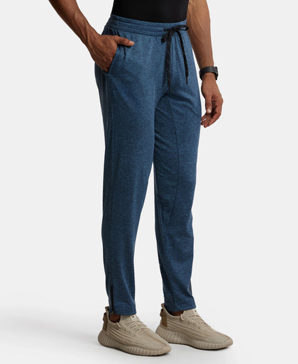 Soft Touch Microfiber Elastane Stretch Trackpant with Side Pockets and StayFresh Treatment - Blue Marl-2