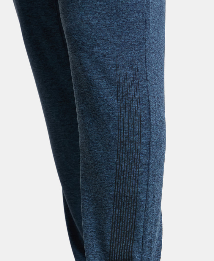 Soft Touch Microfiber Elastane Stretch Trackpant with Side Pockets and StayFresh Treatment - Blue Marl-7