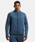 Soft Touch Microfiber Elastane Stretch Jacket with Thumbhole Styling - Blue Marl-1