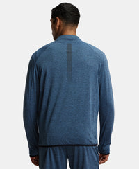 Soft Touch Microfiber Elastane Stretch Jacket with Thumbhole Styling - Blue Marl-3