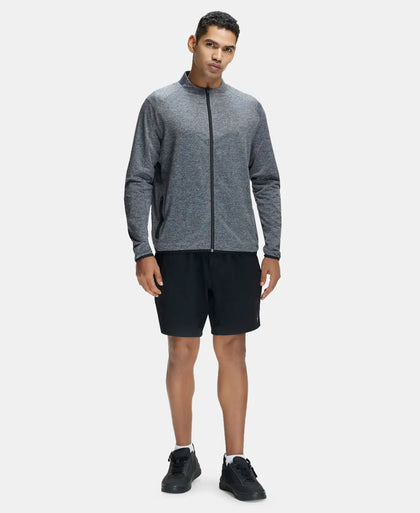 Soft Touch Microfiber Elastane Stretch Jacket with Thumbhole Styling - Grey Marl-4